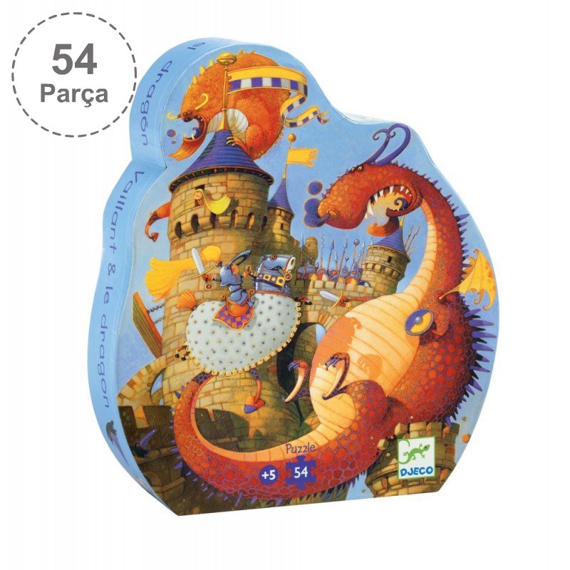 Djeco Dekoratif Puzzle 54 Parça/Vaillant And The Dragon