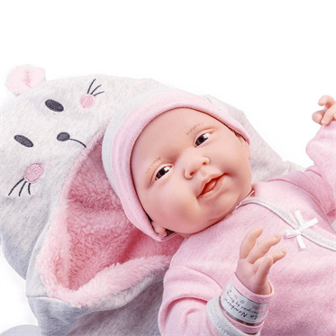 Berenguer Gerçekçi Yenidoğan Oyuncak Kız Bebek 39 cm - Pembe Tavşan