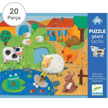 Djeco Dev Puzzle 20 Parça/ Tactilo Farm Puzzle