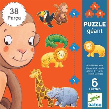 Djeco Dev Puzzle 38 Parça/ Marmoset & Friends