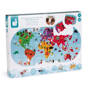 Janod Puzzle 28 Parça/ Suya Dayanıklı Dünya Haritası
