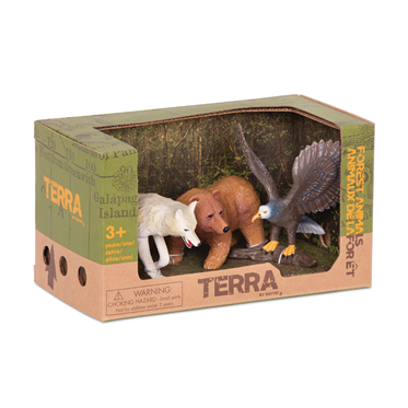 Terra Orman Hayvanları 3'lü Set - Kurt, Ayı ve Kartal