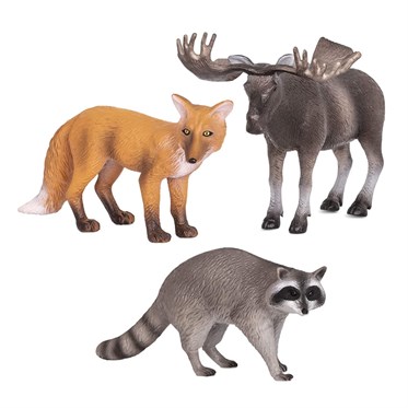 Terra Orman Hayvanları 3'lü Set Tilki, Geyik ve Rakun